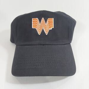 Whataburger Baseball Cap Embroidered Logo‎ One Size Adjustable Navy Orange NEW
